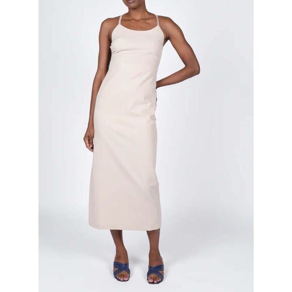 Paloma Wool Teresa Linen Wool Blend Dress Beige Backless Strappy XL - Picture 3 of 15